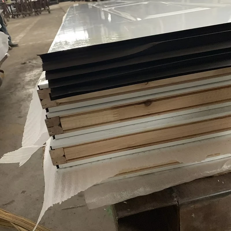2-Panel Planked Camber Top White Primed Metal Doors American Steel Door